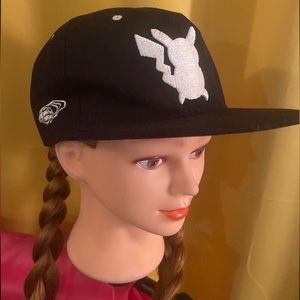 POKEMON PIKACHU Black Hat Cap Adjustable
